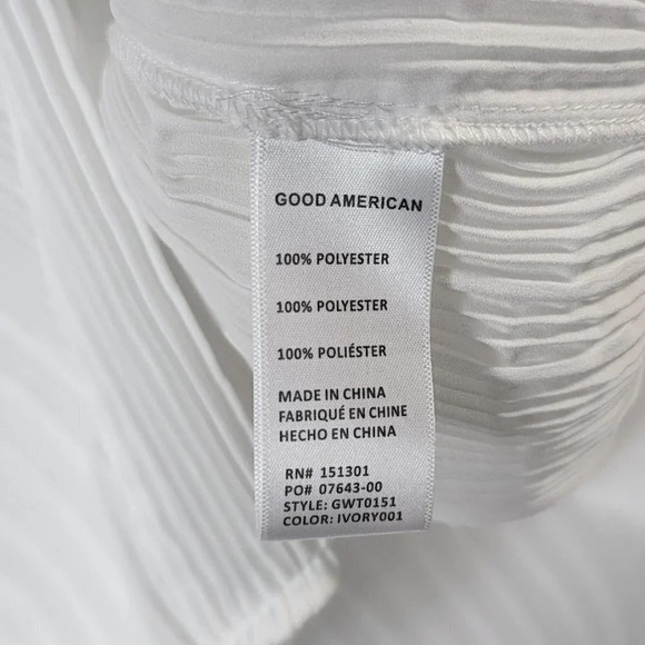 NWT Good American Always Fits Plissé Shirt Size 1/2 - Picture 6 of 10